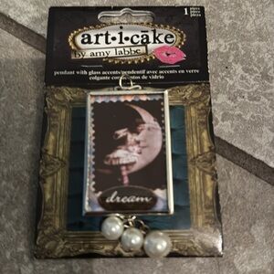 Art I cake by Amy labbe  moon dream rare, double-sided pendant.